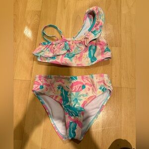Floral Kids Swim Set - Pink and Blue